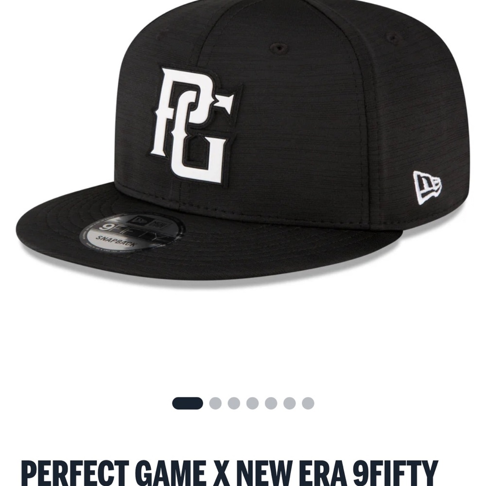 Perfect Game New Era 9Fifty SnapBack Black Baseball Cap with White PG Logo NWT